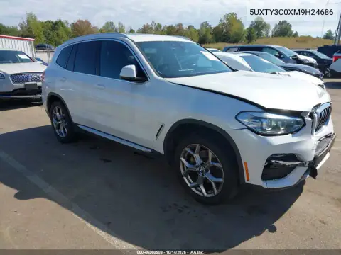 5UXTY3C0XM9H24686 — 2021 BMW X3, Przód, zdjęć przed naprawą