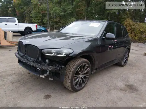 5UX53DP07N9K59774 — 2022 BMW X3, photo 3 from IAAI, Front end