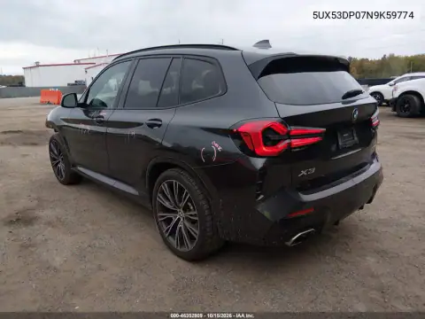 5UX53DP07N9K59774 — 2022 BMW X3, photo 4 from IAAI, Front end