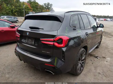 5UX53DP07N9K59774 — 2022 BMW X3, photo 5 from IAAI, Front end