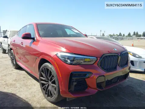 5UXCY6C04N9M84115 — 2022 BMW X6, Left side, before-repair photos
