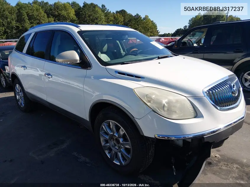 5GAKRBED8BJ317237 — 2011 Buick Enclave, photo 2 from IAAI, Front end