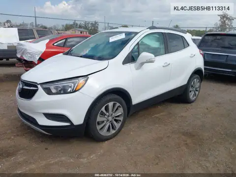 KL4CJESB5HB113314 — 2017 Buick Encore, фото 3 з IAAI, Передня частина справа