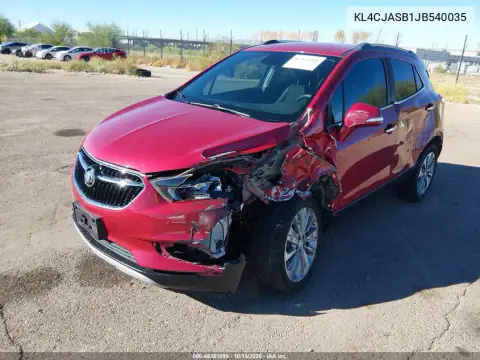 KL4CJASB1JB540035 — 2018 Buick Encore, ფოტო 2, IAAI 29.10.2026, წინა მარცხენა ნაწილი
