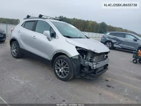 KL4CJ2SBXJB655738 — 2018 Buick Encore, წინა ნაწილი, ფოტოები შეკეთებამდე