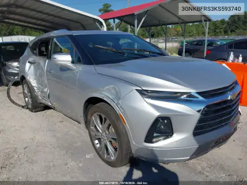 3GNKBFRS3KS593740 — 2019 Chevrolet Blazer, მარჯვენა მხარე, ფოტოები შეკეთებამდე