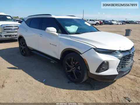 3GNKBERS2MS567899 — 2021 Chevrolet Blazer, Front end, before-repair photos