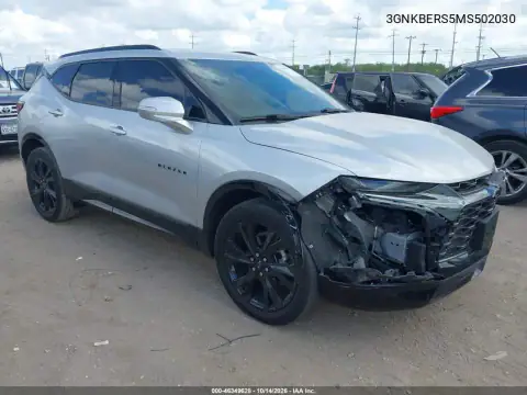 3GNKBERS5MS502030 — 2021 Chevrolet Blazer, передняя часть справа, фото до ремонта