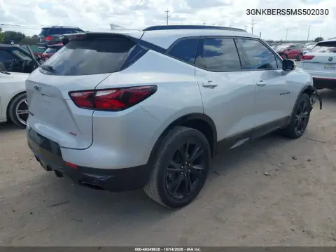3GNKBERS5MS502030 — 2021 Chevrolet Blazer, фото 5 с аукциона IAAI, передняя часть справа