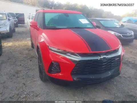 3GNKBKRS7MS563037 — 2021 Chevrolet Blazer, უკანა ნაწილი, ფოტოები შეკეთებამდე