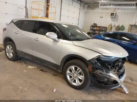 3GNKBHRS3MS585524 — 2021 Chevrolet Blazer, Parte delantera, fotos antes de reparar