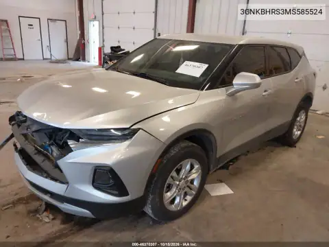 3GNKBHRS3MS585524 — 2021 Chevrolet Blazer, zdjęcie 2 z IAAI, Przód