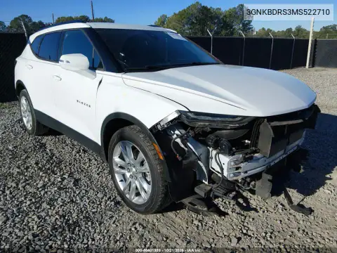 3GNKBDRS3MS522710 — 2021 Chevrolet Blazer, Parte delantera, fotos antes de reparar