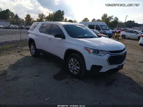 1GNERFKW2LJ281787 — 2020 Chevrolet Traverse, photo 2 from IAAI, Left rear