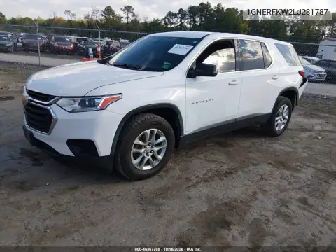 1GNERFKW2LJ281787 — 2020 Chevrolet Traverse, photo 3 from IAAI, Left rear