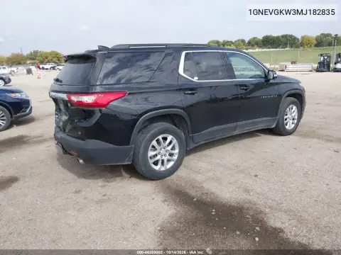1GNEVGKW3MJ182835 — 2021 Chevrolet Traverse, фото 5 з IAAI, Задня частина