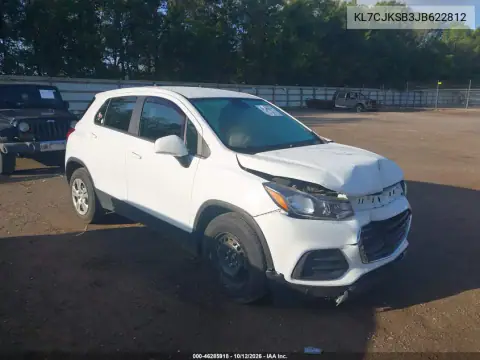 KL7CJKSB3JB622812 — 2018 Chevrolet TRAX, წინა ნაწილი, ფოტოები შეკეთებამდე