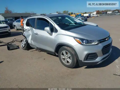 KL7CJLSB3KB885597 — 2019 Chevrolet TRAX, Задня частина, фото до ремонту