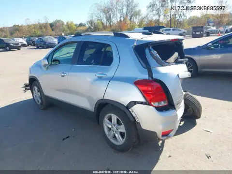 KL7CJLSB3KB885597 — 2019 Chevrolet TRAX, фото 3 с аукциона IAAI, ЗАДНЯЯ ЧАСТЬ