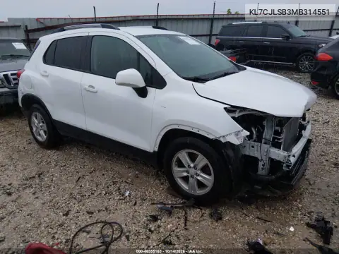 KL7CJLSB3MB314551 — 2021 Chevrolet TRAX, Przód, zdjęć przed naprawą