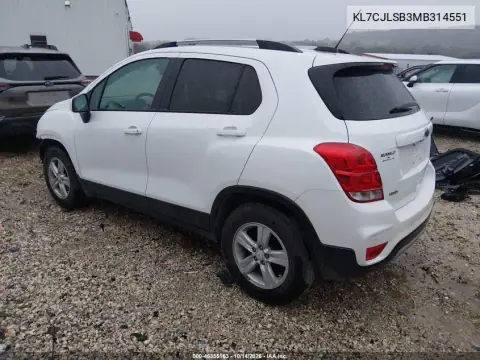KL7CJLSB3MB314551 — 2021 Chevrolet TRAX, photo 4 from IAAI, Front end