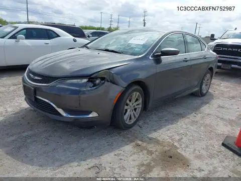 1C3CCCABXFN752987 — 2015 Chrysler 200, фото 3 з IAAI, Передня частина зліва