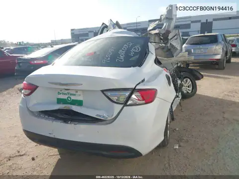 1C3CCCFB0GN194416 — 2016 Chrysler 200, photo 4 from IAAI, Biohazard / chemical