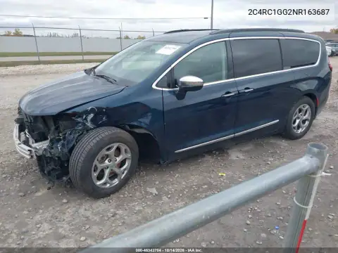 2C4RC1GG2NR163687 — 2022 Chrysler Pacifica, photo 3 from IAAI, Front end