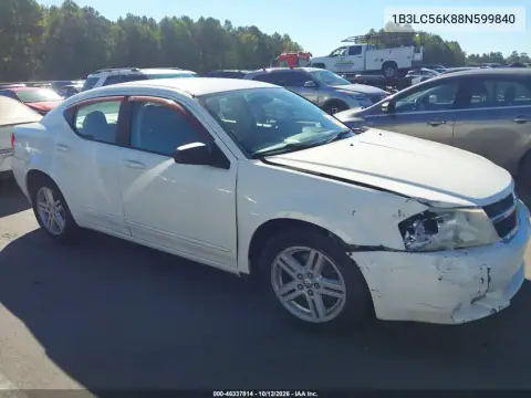 1B3LC56K88N599840 — 2008 Dodge Avenger, Передня частина справа, фото до ремонту