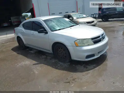 1B3BD4FBXBN543652 — 2011 Dodge Avenger, Desgaste normal, fotos antes de reparar