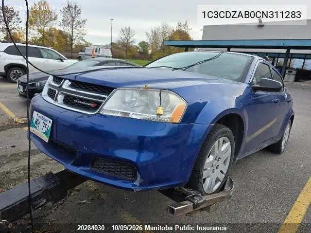 2012 Dodge Avenger Se VIN 1C3CDZAB0CN311283 фото 1