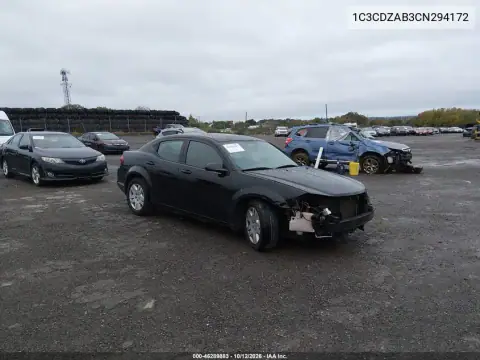 1C3CDZAB3CN294172 — 2012 Dodge Avenger, Delantera izquierda, fotos antes de reparar