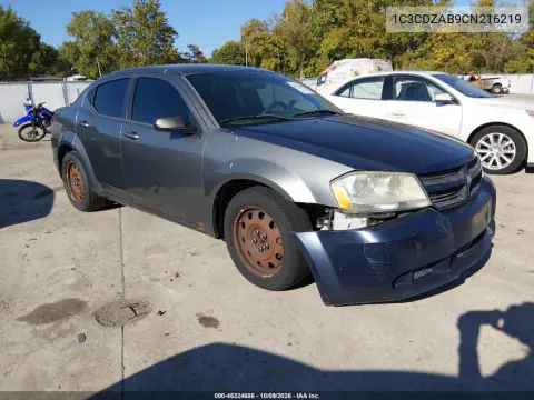 1C3CDZAB9CN216219 — 2012 Dodge Avenger, Звичайний знос, фото до ремонту