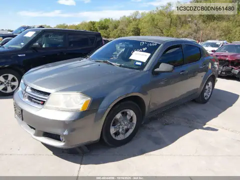 1C3CDZCB0DN661480 — 2013 Dodge Avenger, photo 2 from IAAI, Not reported