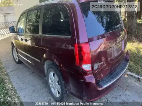 2C4RDGDG0HR717818 — 2017 Dodge Caravan, photo 3 from IAAI 20.10.2026, Rear end