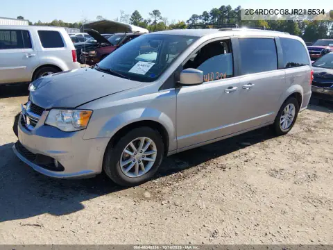 2C4RDGCG8JR215534 — 2018 Dodge Caravan, ფოტო 3, IAAI, წინა მარჯვენა ნაწილი