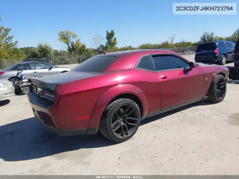 2019 Dodge Challenger R/T Scat Pack Widebody VIN 2C3CDZFJ4KH723794 фото 4