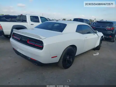 2C3CDZAG8KH672571 — 2019 Dodge Challenger, zdjęcie 5 z IAAI, Przód