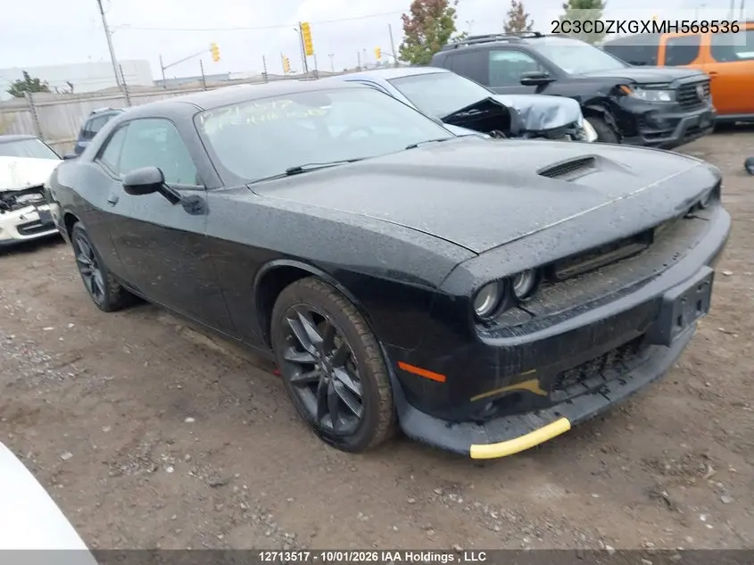 2021 Dodge Challenger VIN 2C3CDZKGXMH568536 фото 1