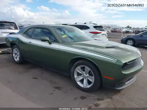 2C3CDZAG1MH546992 — 2021 Dodge Challenger, Tył, zdjęć przed naprawą