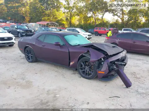 2C3CDZJG6MH661118 — 2021 Dodge Challenger, ПЕРЕДНЯЯ ЧАСТЬ, фото до ремонта