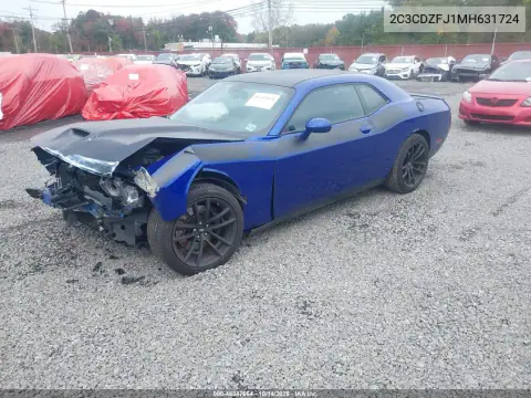 2C3CDZFJ1MH631724 — 2021 Dodge Challenger, ПЕРЕДНЯЯ ЧАСТЬ, фото до ремонта