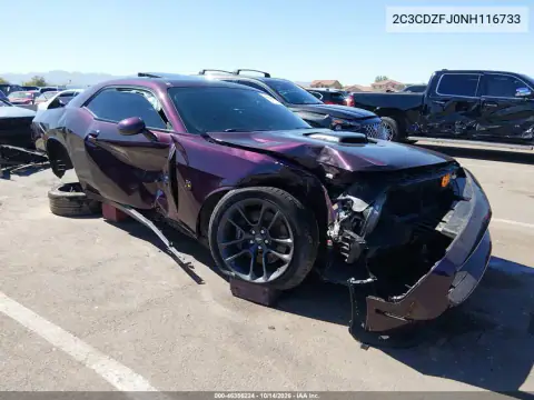 2C3CDZFJ0NH116733 — 2022 Dodge Challenger, Przód i tył, zdjęć przed naprawą