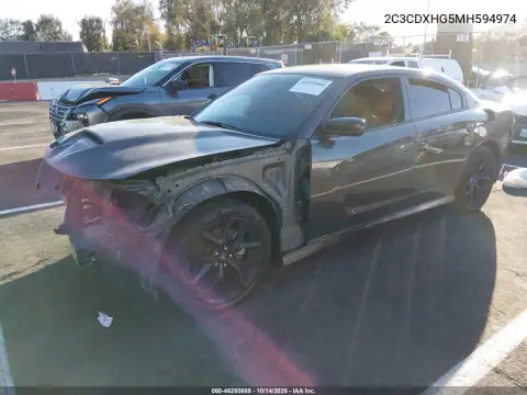 2C3CDXHG5MH594974 — 2021 Dodge Charger, foto 2 de IAAI, Parte delantera