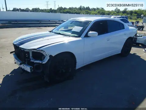 2C3CDXBG8MH525110 — 2021 Dodge Charger, photo 3 from IAAI, Front and rear