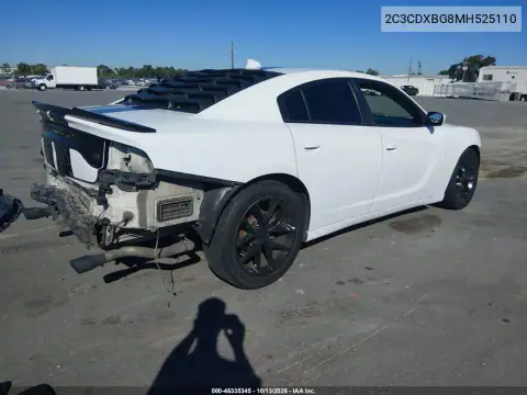 2C3CDXBG8MH525110 — 2021 Dodge Charger, photo 5 from IAAI, Front and rear