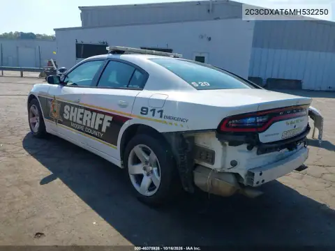 2C3CDXAT6MH532250 — 2021 Dodge Charger, foto 3 de IAAI, Parte trasera