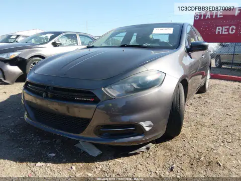 2014 Dodge Dart Sxt VIN 1C3CDFBB3ED870087 фото 3