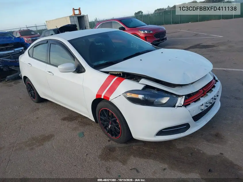 1C3CDFBBXFD411138 — 2015 Dodge DART, фото 2 с аукциона IAAI, Передняя часть