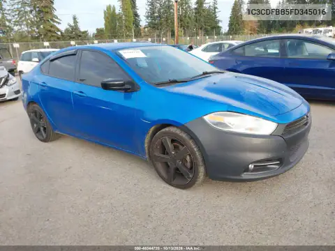 1C3CDFBB5FD345016 — 2015 Dodge DART, ბუნებრივი ცვეთა, ფოტოები შეკეთებამდე